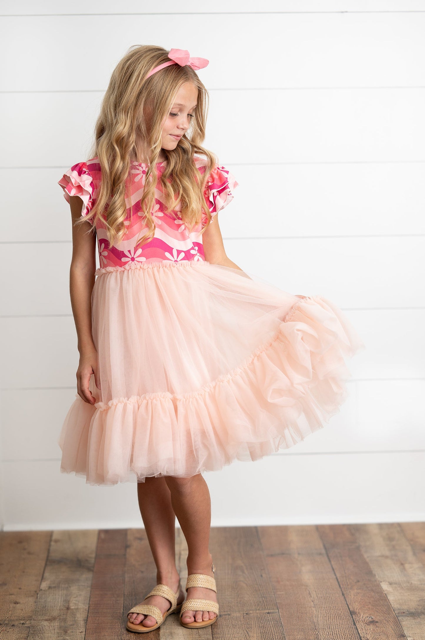 Pink Wave Tulle Dress