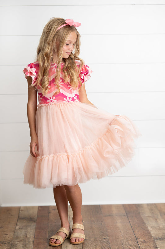 Pink Wave Tulle Dress