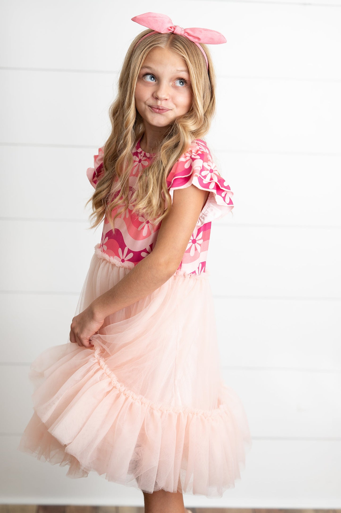 Pink Wave Tulle Dress