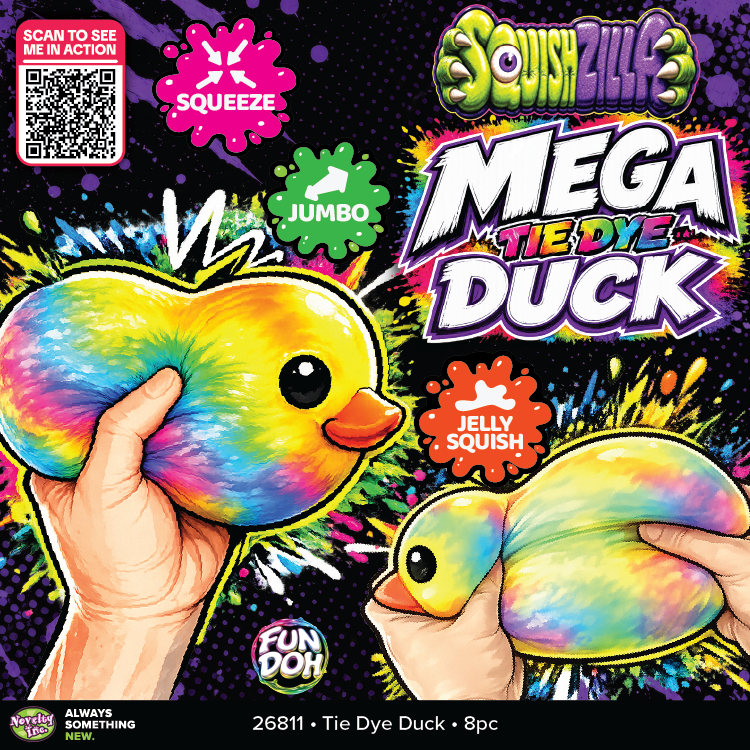 Fun Doh Squishy Tie Dye Duck Toy