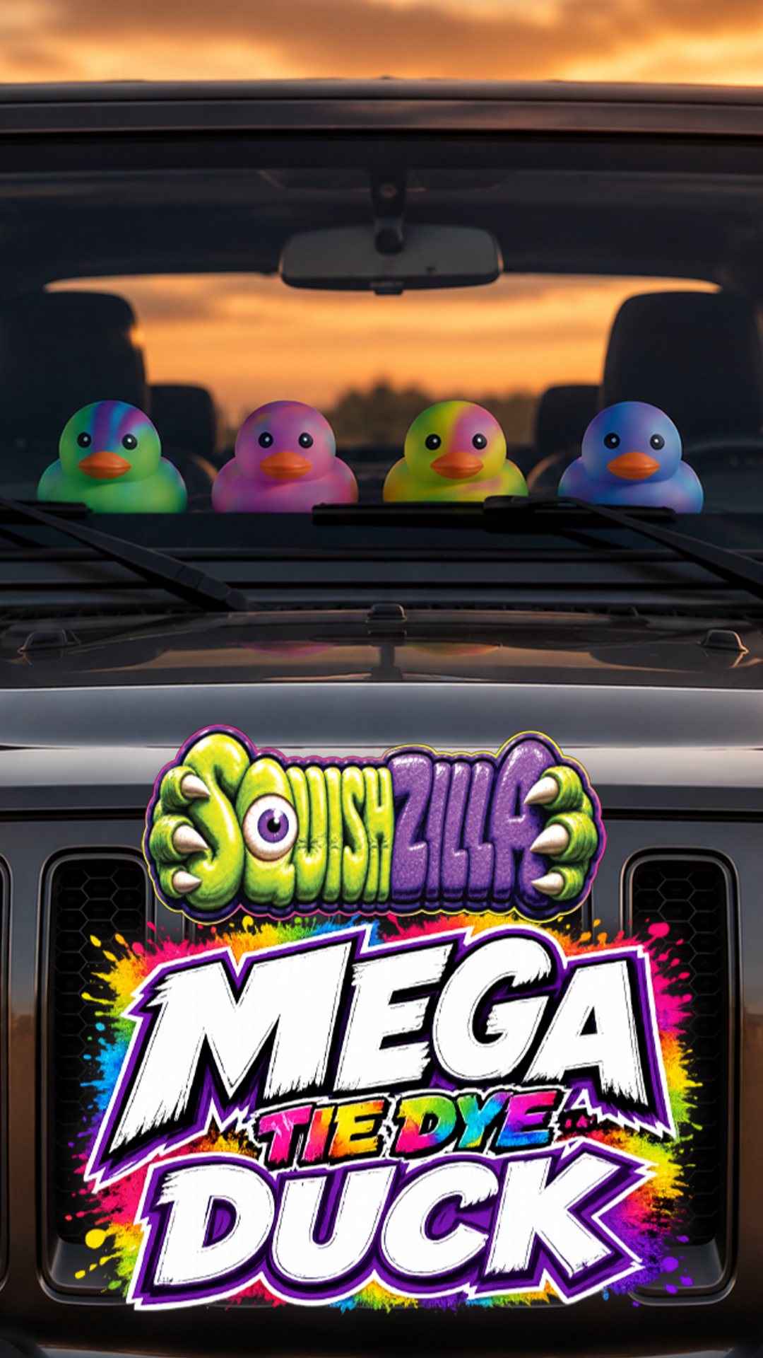 Fun Doh Squishy Tie Dye Duck Toy