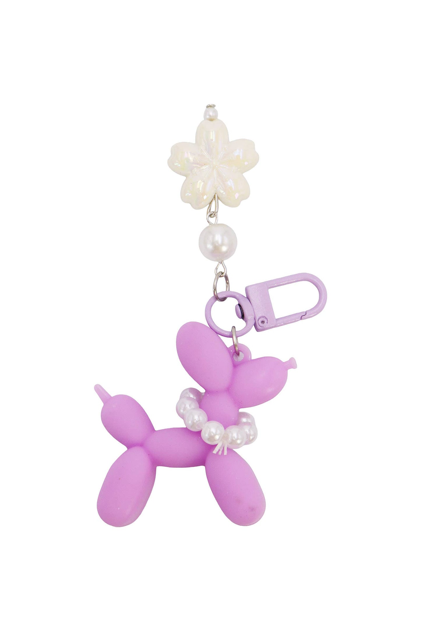 Matte Balloon Dog Pearlescent Resin Key Chain