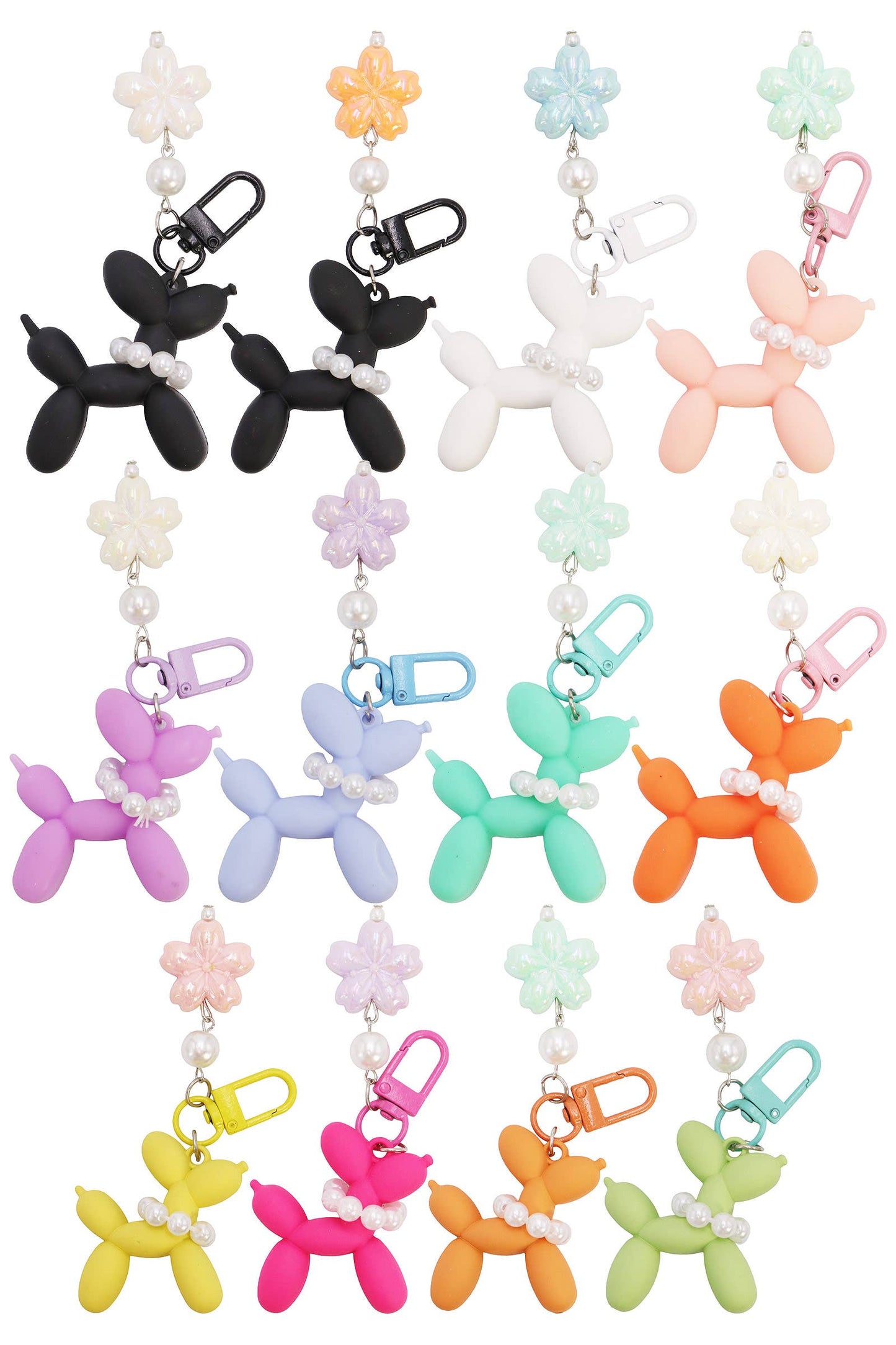 Matte Balloon Dog Pearlescent Resin Key Chain