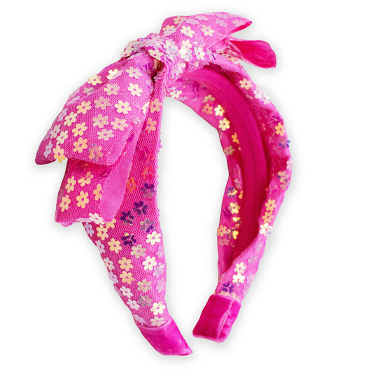 Big Bow Headband - Double Layer Sequin