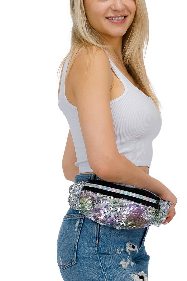 Flip Sequin Belt Bag