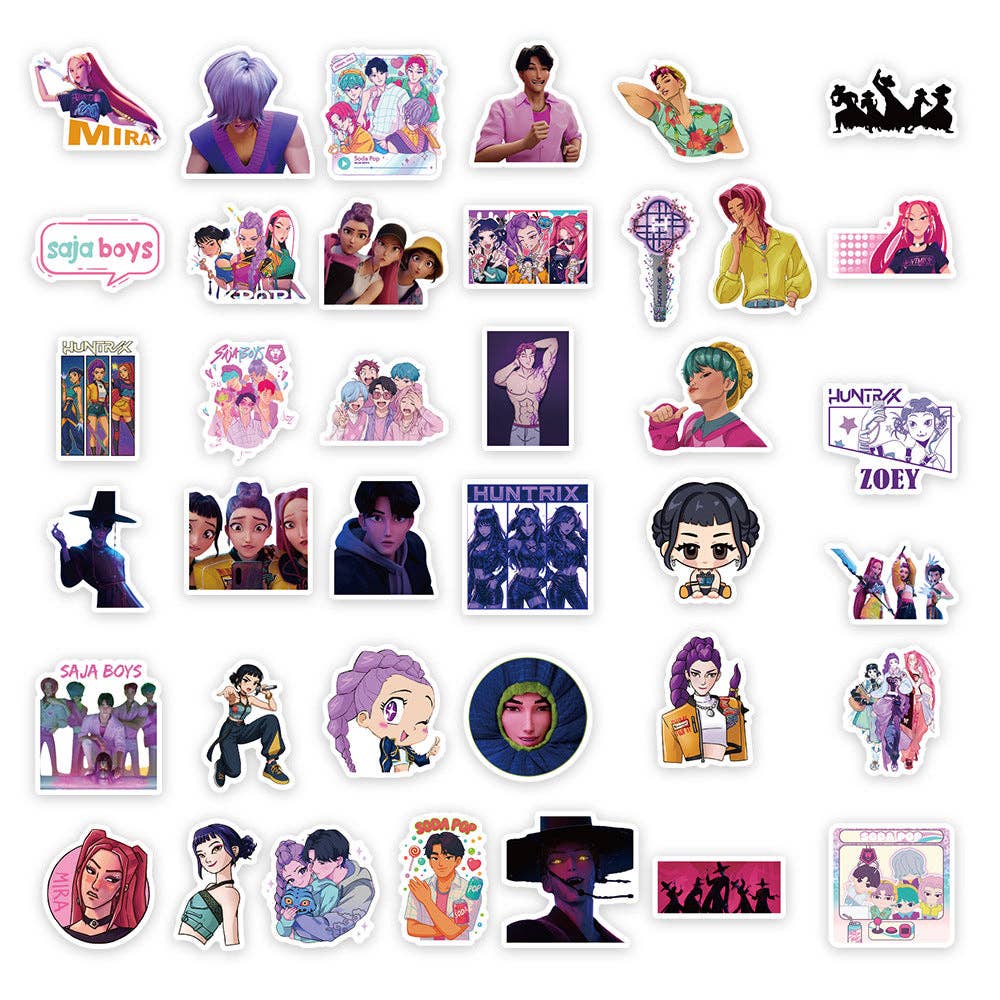 KPOP Huntrix Demon Hunter Girl & Boy Group Stickers 74pcs