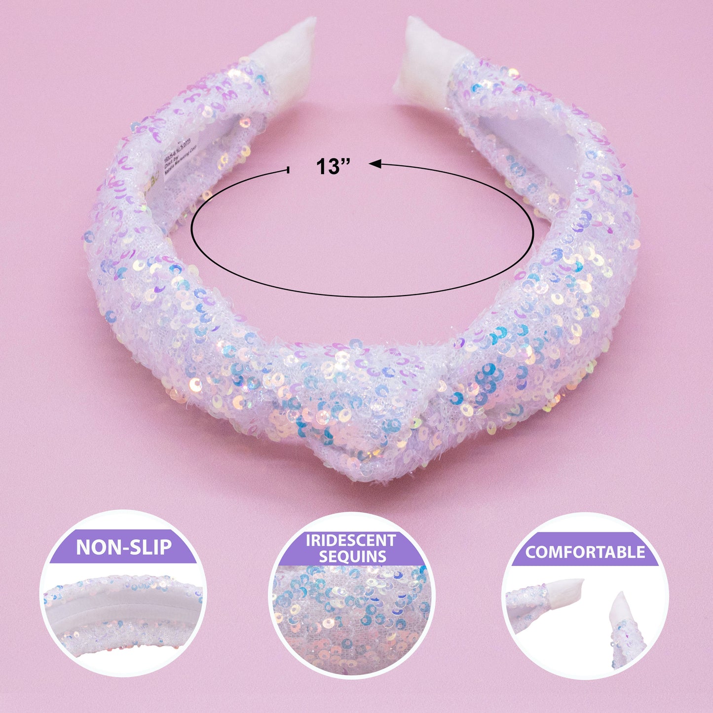 Kids Knot Headband - Rainbow Sequin Knotted Hair Accessories