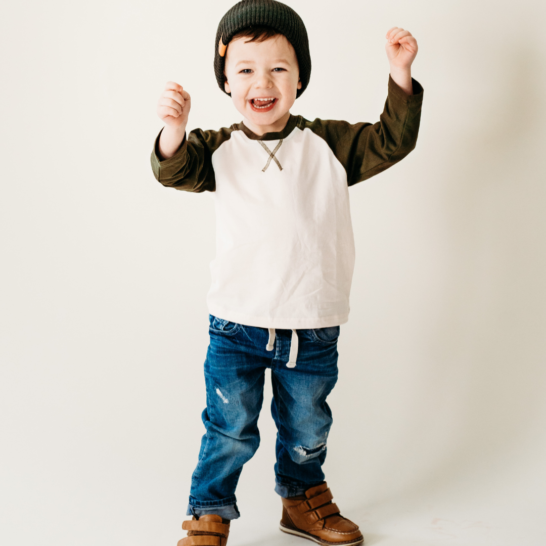 Raglan Baseball Tee Green - Infant