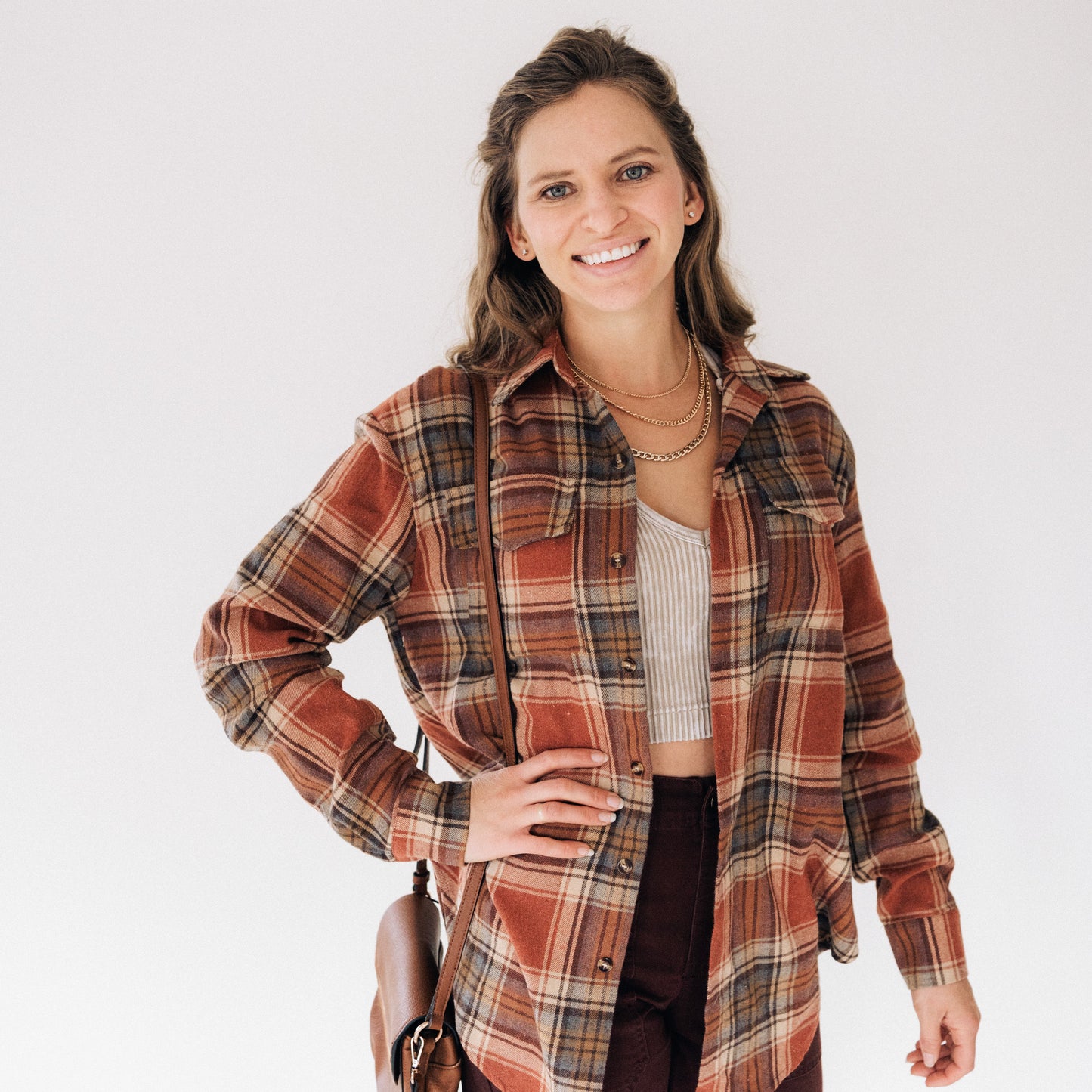 Lightweight Rust Flannel - Adult